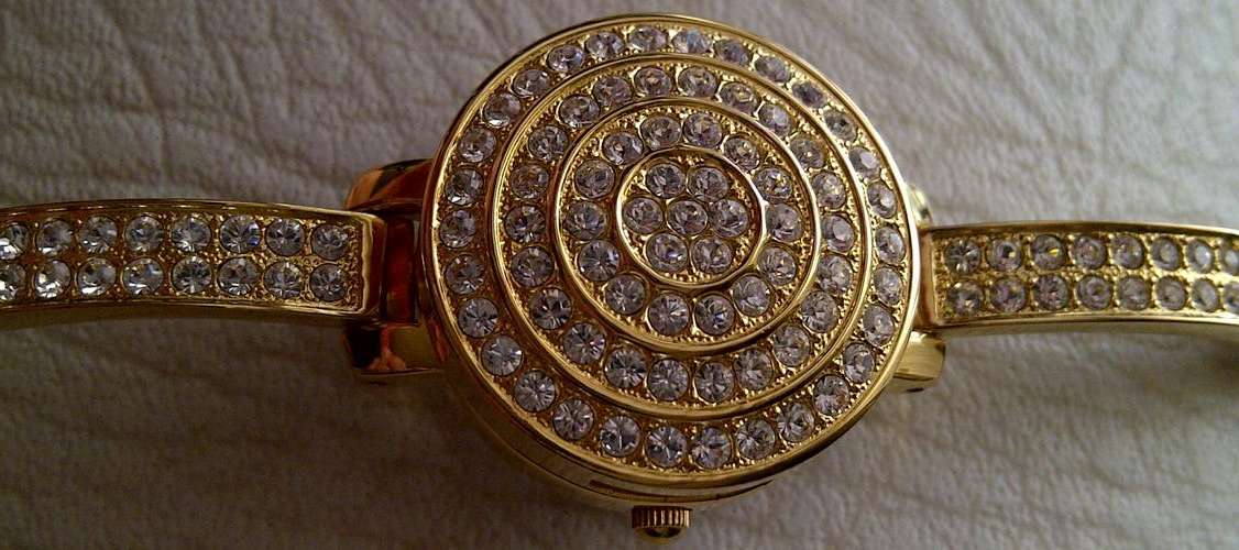 ANNE KLEIN Crystal Accented Mirror Case Ladies Watch