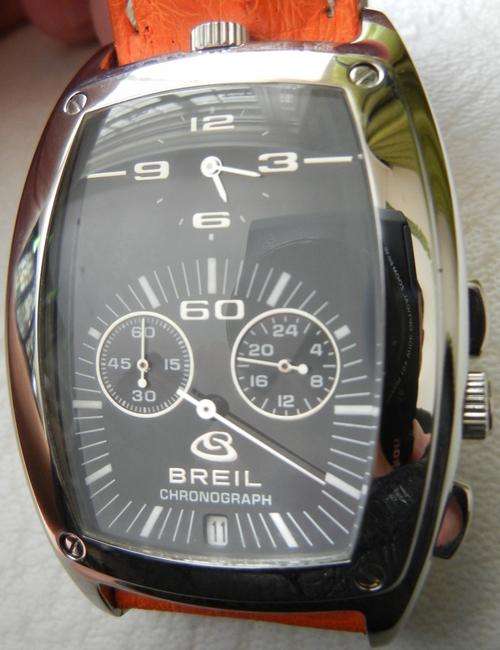 BREIL Ostrich Leather Chronograph Mens Watch