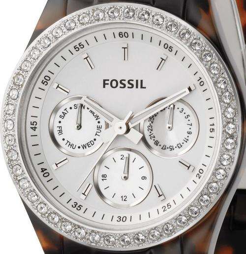 FOSSIL Stella Crystal Tortoise Resin Chronograph Ladies Watch