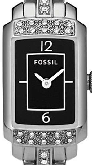 FOSSIL Petite Crystal Accented Black Dial Ladies Watch