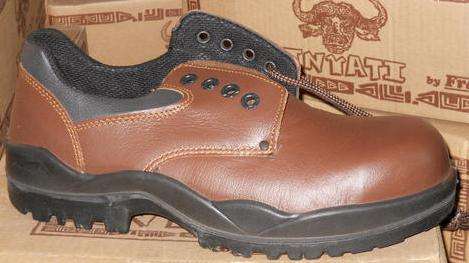 FRAMS Brown Leather Steel Toe Cap Mens Safety Shoes