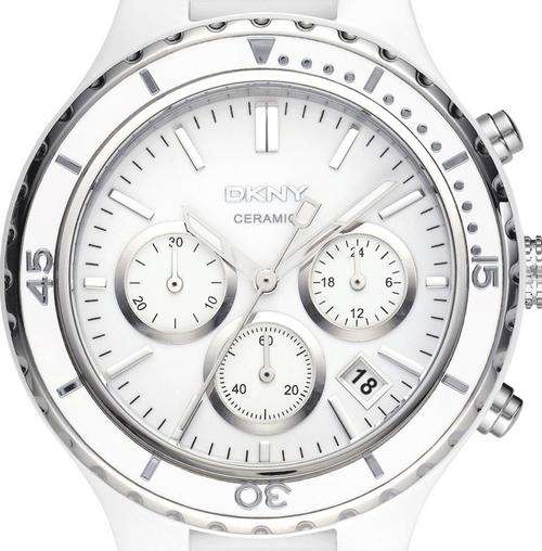 DKNY White Ceramic Chronograph Ladies Watch