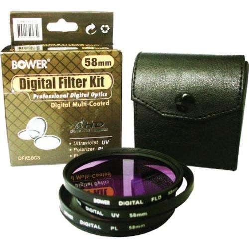 BOWER 58mm Digital Multi Coated 3 Piece Filter Kit