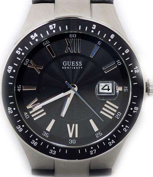 GUESS Black Dial Roman Numeral Mens Watch