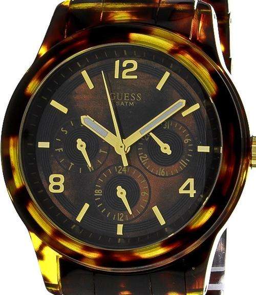 GUESS Steel Tortoise Shell Resin Ladies Watch