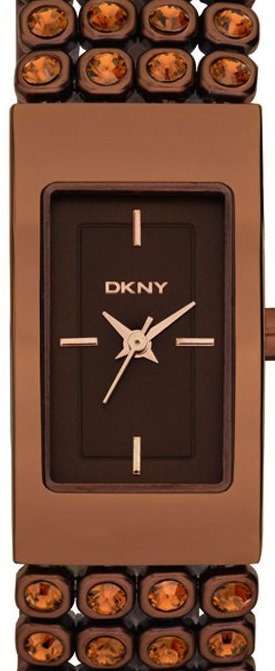 DKNY Brown Crystal Accented Ladies Bracelet Watch