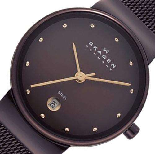 Skagen Denmark Brown Mesh Band Ladies Watch