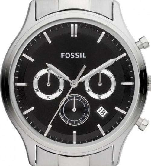 FOSSIL Ansel Black Retro Chronograph Mens Watch