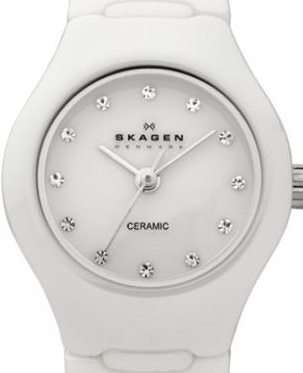 SKAGEN Denmark Petite White Ceramic Ladies Watch
