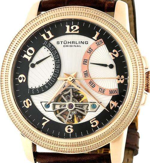 STUHRLING Saturnalia Skeleton Automatic Mens Watch