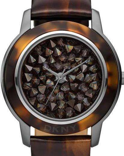 DKNY Crystal Encrusted Tortoise Shell Ladies Watch
