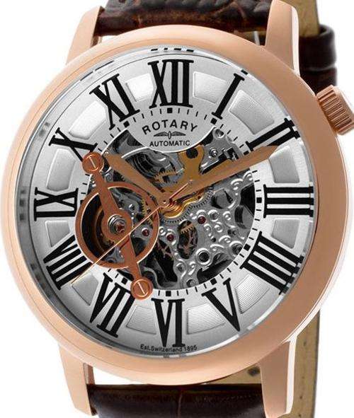 ROTARY Swiss Made Rose Gold Automatic Mens Watch