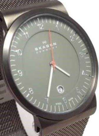SKAGEN Denmark Gunmetal Stainless Steel Mesh Mens Watch