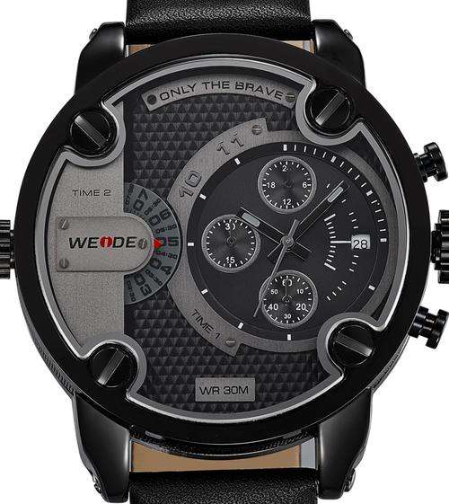 WEIDE "Only The Brave" Dual Time Oversized Mens Watch