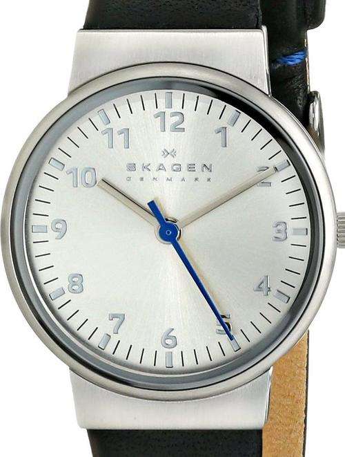 Authentic SKAGEN Denmark Ultra Slim Black Leather Ladies Watch