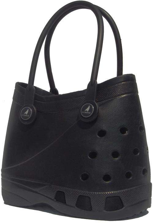 LUBBER Tote Rubber Croc Waterproof Beach Bag (Black)