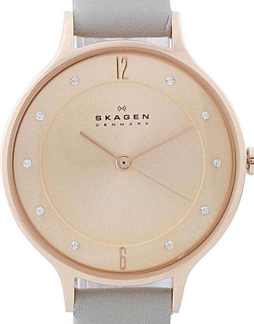 Authentic SKAGEN Denmark Ultra Slim Crystal Accented Ladies Watch