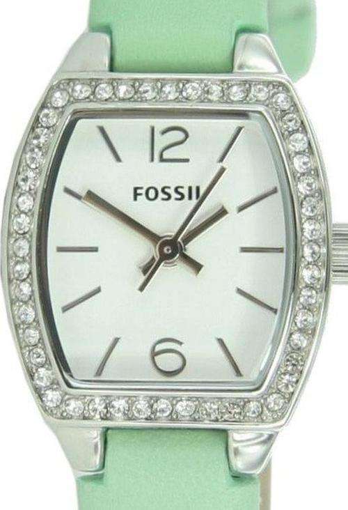 Authentic FOSSIL Classic Crystal Accented Mint Green Ladies Watch