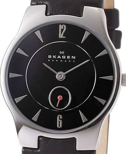 Authentic SKAGEN Denmark Ultra Slim Leather Band Mens Watch