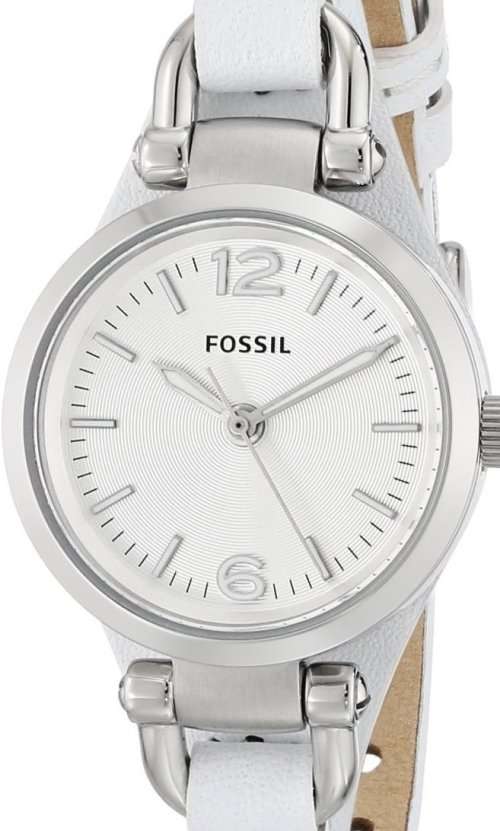 Authentic FOSSIL Georgia White Leather Ladies Cuff Watch