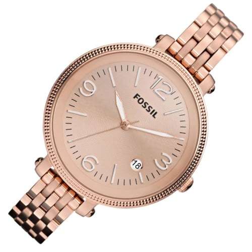 Authentic FOSSIL Heather Rose Gold Stainless Steel Large Dial Ladies Watch