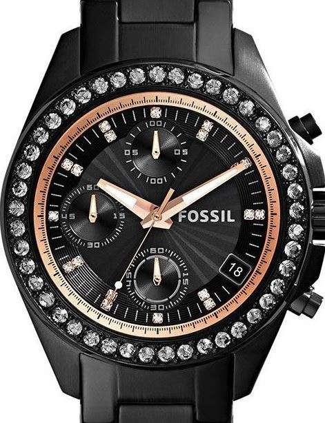 Authentic FOSSIL Decker Crystal Accented Chronograph Ladies Watch