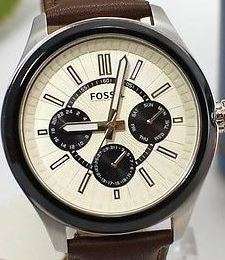 Authentic FOSSIL Brown Leather Multifunction Mens Watch