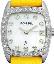 Authentic FOSSIL Crystal Accented Mother Of Pearl Ladies Watch