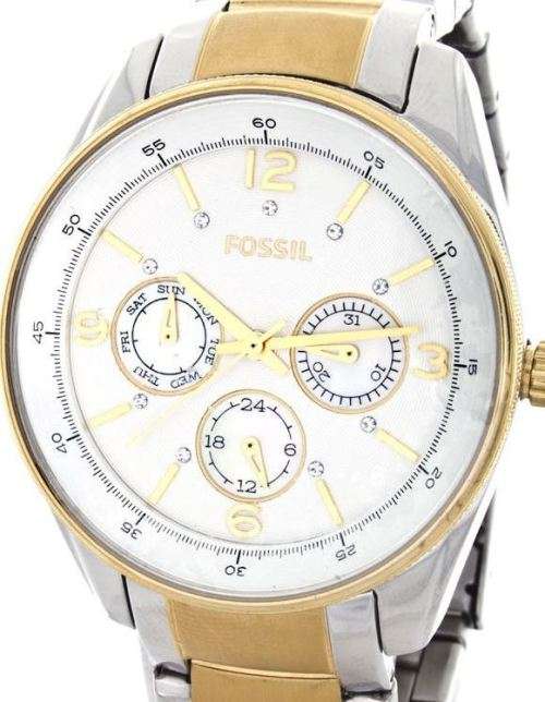 Authentic FOSSIL Payton Crystal Accented Two Tone Multifunction Ladies Watch