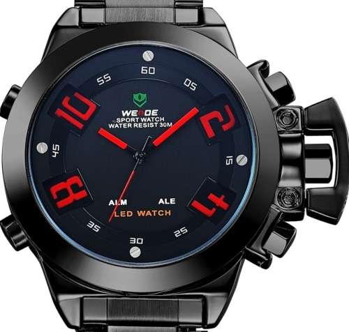 WEIDE Alarm LED Oversized Mens Watch
