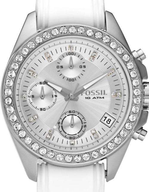 Authentic FOSSIL Decker Crystal Accented Chronograph Ladies Watch