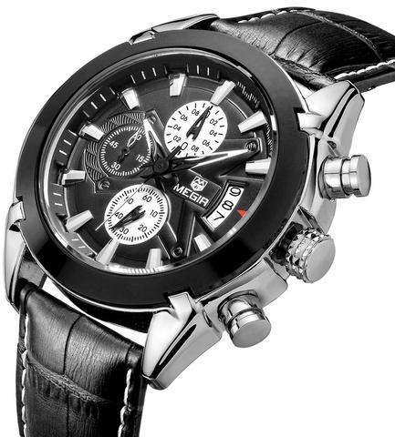 Megir Leather Chronograph Men's Watch | Two Options