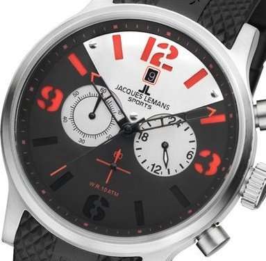 Authentic JACQUES LEMANS Porto Sport Chronograph Oversized Mens Watch