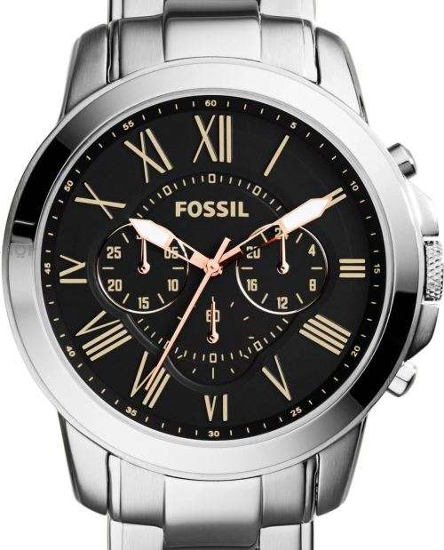 Authentic FOSSIL Grant Stainless Steel Chronograph Mens Watch