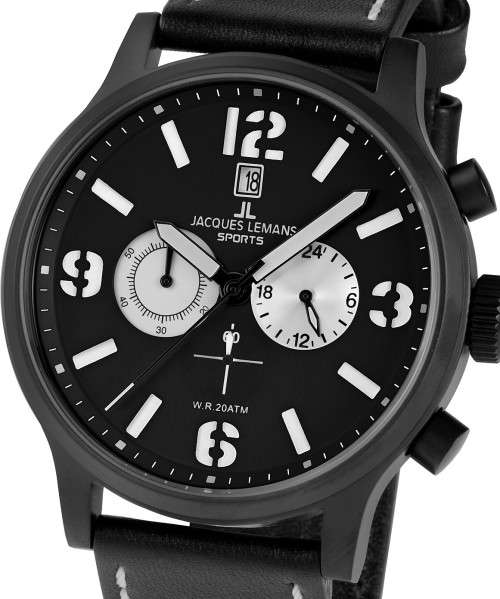 Authentic JACQUES LEMANS Porto Sport Chronograph Oversized Mens Watch