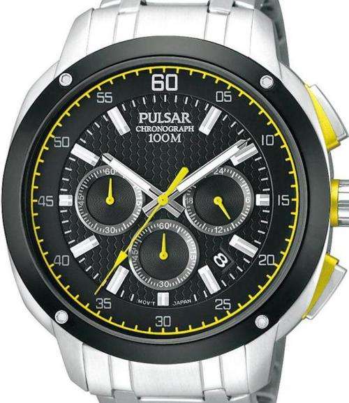 Authentic PULSAR Stainless Steel Chronograph Mens Watch