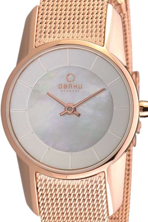 Authentic OBAKU Denmark Rose Gold Mother Of Pearl Ladies Watch