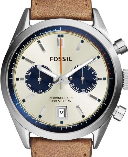 Authentic FOSSIL Del Rey Tan Leather Chronograph Mens Watch