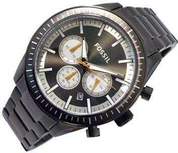Authentic FOSSIL Gunmetal Stainless Steel Chronograph Mens Watch