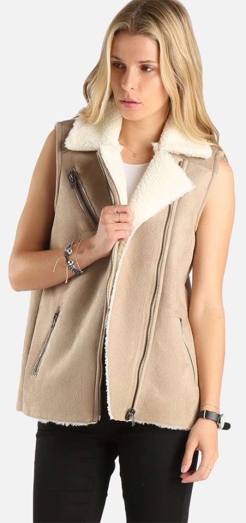 VERO MODA Runa Faux Fur Waistcoat - XL