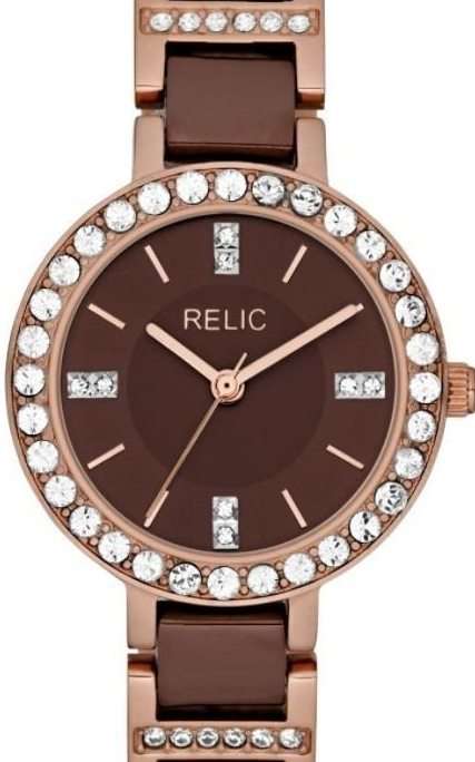 Authentic RELIC by FOSSIL Kerri Glitz Crystal Accented Ladies Watch