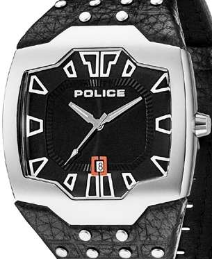 Authentic POLICE Beast Studded Leather Mens Watch