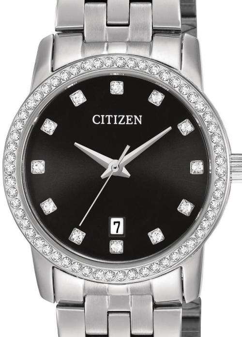 Authentic CITIZEN Stainless Steel Crystal Accented Ladies Watch