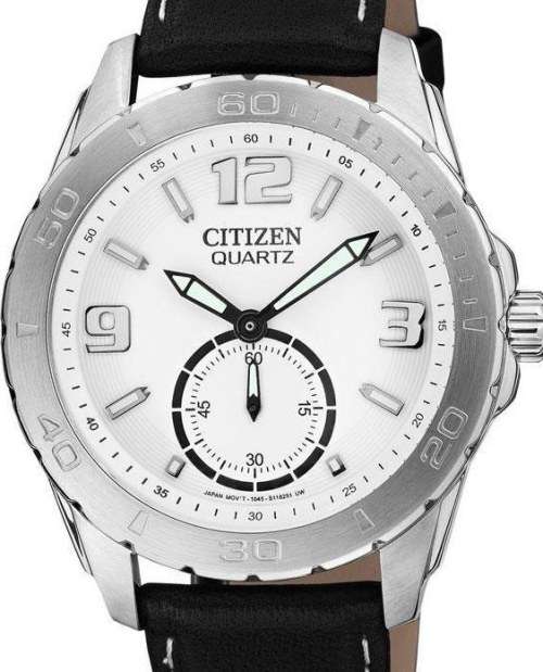 Authentic CITIZEN Black Leather Mens Watch