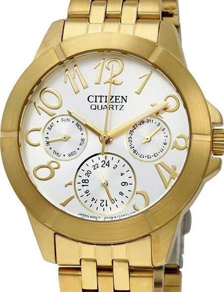Authentic CITIZEN Gold Tone Stainless Steel Multifunction Ladies Watch