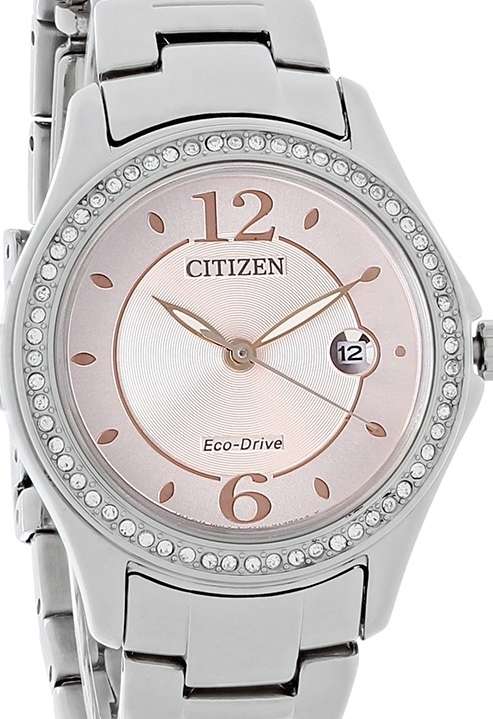 Authentic CITIZEN Eco Drive Silhouette Crystal Accented Ladies Watch