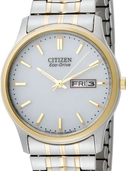 Authentic CITIZEN Eco-Drive Two Tone Stainless Steel Mens Watch