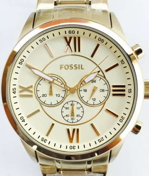 Authentic FOSSIL Flynn Gold Tone Stainless Steel Chronograph Oversized Mens Watch