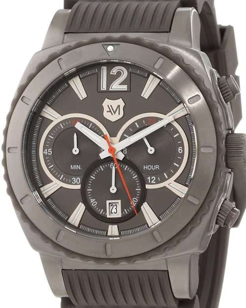 Authentic ANDREW MARC Heritage Gunmetal Scuba Chronograph Mens Watch