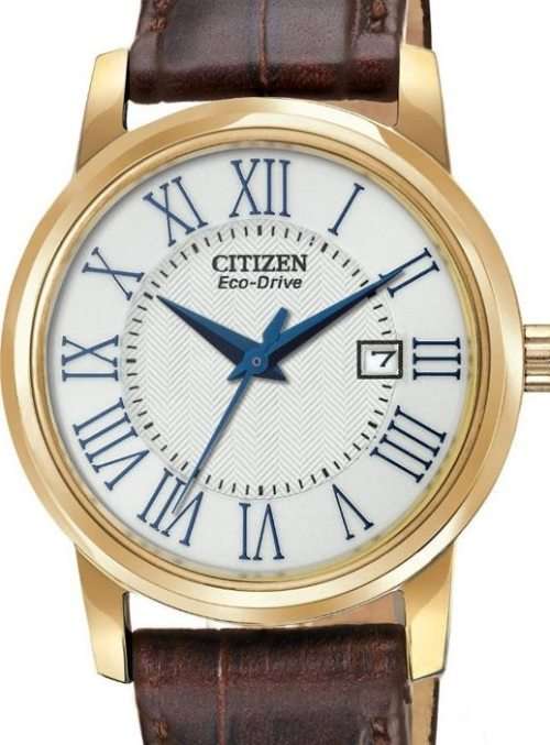 Authentic CITIZEN Eco Drive Brown Leather Ladies Watch